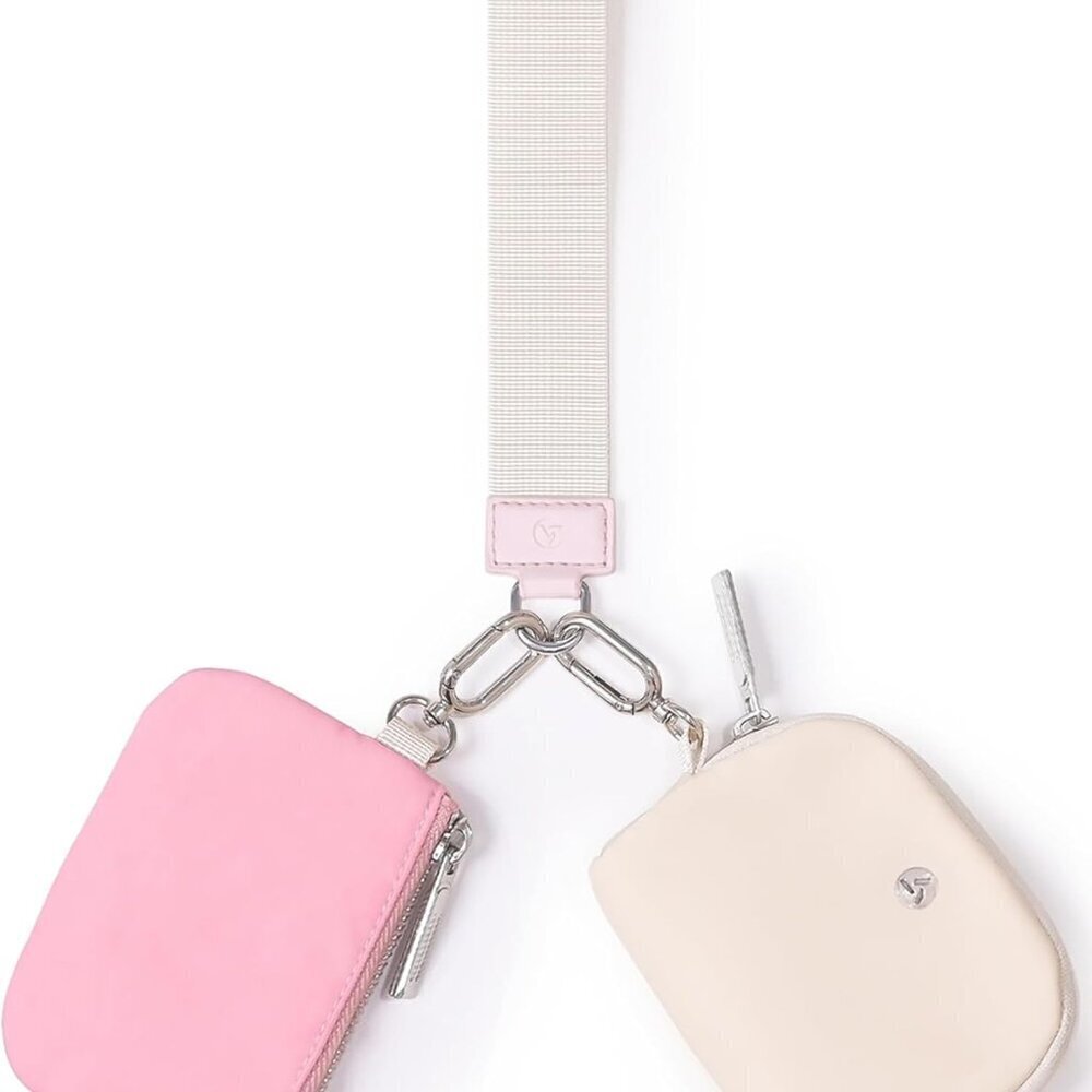 Women Wristlet Wallet Mini Water Repellent Zip Double Pocket Purse